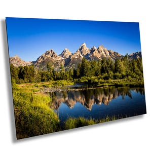 Grand Tetons National Park at Sunrise, Rocky Mountains, Jackson Hole, Wyoming, Sunset, Schwabacher Landing, Canvas, Metal, Acrylic Print