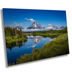 Mt. Moran above the Clouds, Oxbow Bend, Grand Tetons National Park, Rocky Mountains, Jackson Hole, Wyoming, Canvas, Metal, Acrylic Print