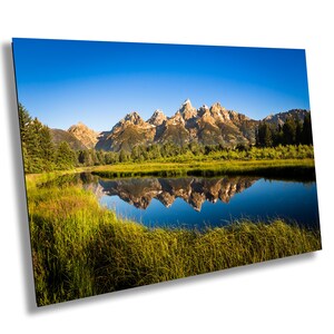Grand Tetons National Park at Sunrise, Rocky Mountains, Jackson Hole, Wyoming, Sunset, Schwabacher Landing, Canvas, Metal, Acrylic Print