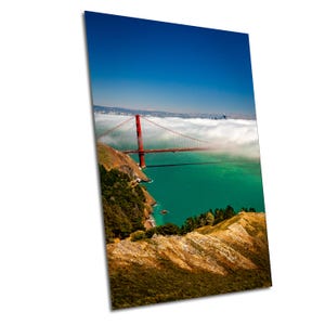 Golden Gate Bridge, San Francisco, Northern California, Fog, Vertical, Canvas Print, Metal, Acrylic Wall Art