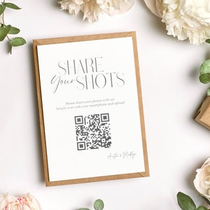 8x11 Teilen Sie Ihre Aufnahmen QR-Code-Zeichen QR-Code Hochzeit Liebe qr Code Hochzeitsschild Fotoalbum Empfang Tischschild - DIGITAL-Vorlage