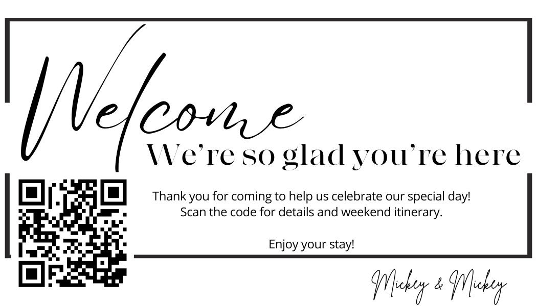 Guest Qr Code Wedding Welcome Guests QR Code Card QR Code Wedding Love Qr Code ...