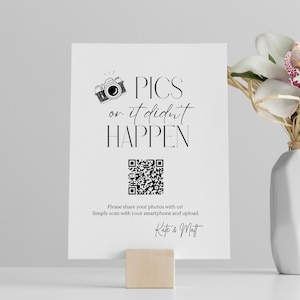 8.5x11 foto's of het gebeurde niet QR Code Bruiloft QR Code Kaart Liefde qr Code Bruiloft Teken Fotoalbum – DIGITALE Sjabloon