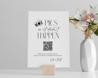 8.5x11 Pics oder it Didn’t Happen QR Code Hochzeit QR Code Karte Love qr Code Hochzeitsschild Fotoalbum - DIGITAL Template