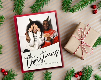 Christmas Card Template, Holiday Card Template, Photo Christmas Card Template, Photoshop Christmas Card Template, 5x7 Card