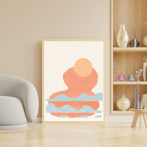 Bohemian Wall Art, Boho Art Print Beige , Minimal Print, Minimalist Art Print, Minimalist, Mid Century Modern Geometric Shapes,