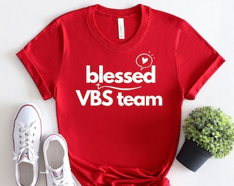 Gezegend VBS team shirt - kerk VBS, ik hou van VBS T-shirt, vakantie Bijbel school shirt, bijpassende kerk shirts, ministerie Tee