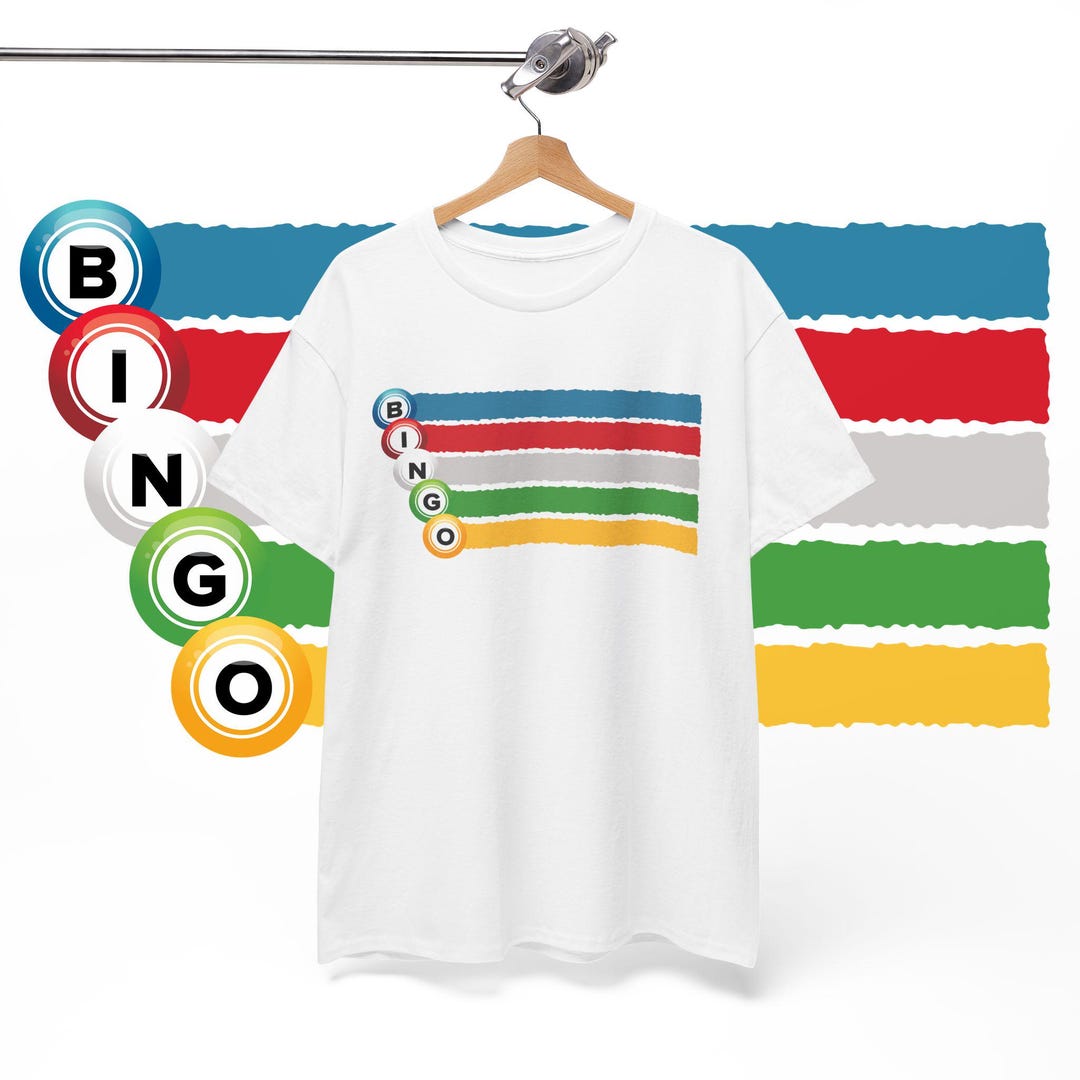 Bingo Unisex Heavy Cotton Tee, Fun Bingo Shirt, Game Night Apparel ...