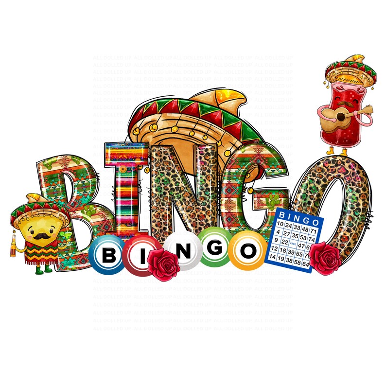 Bingo Clipart, Colorful Fiesta Cinco De Bingo Design Pack of 3, Instant ...