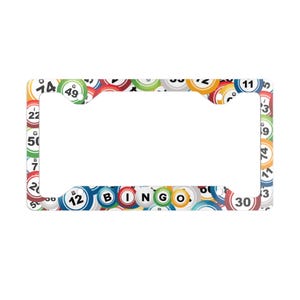 Metalen nummerplaatlijst met bingothema, leuk cadeau voor bingoliefhebbers, autodecor, uniek rij-accessoire, aanpasbaar autoframe