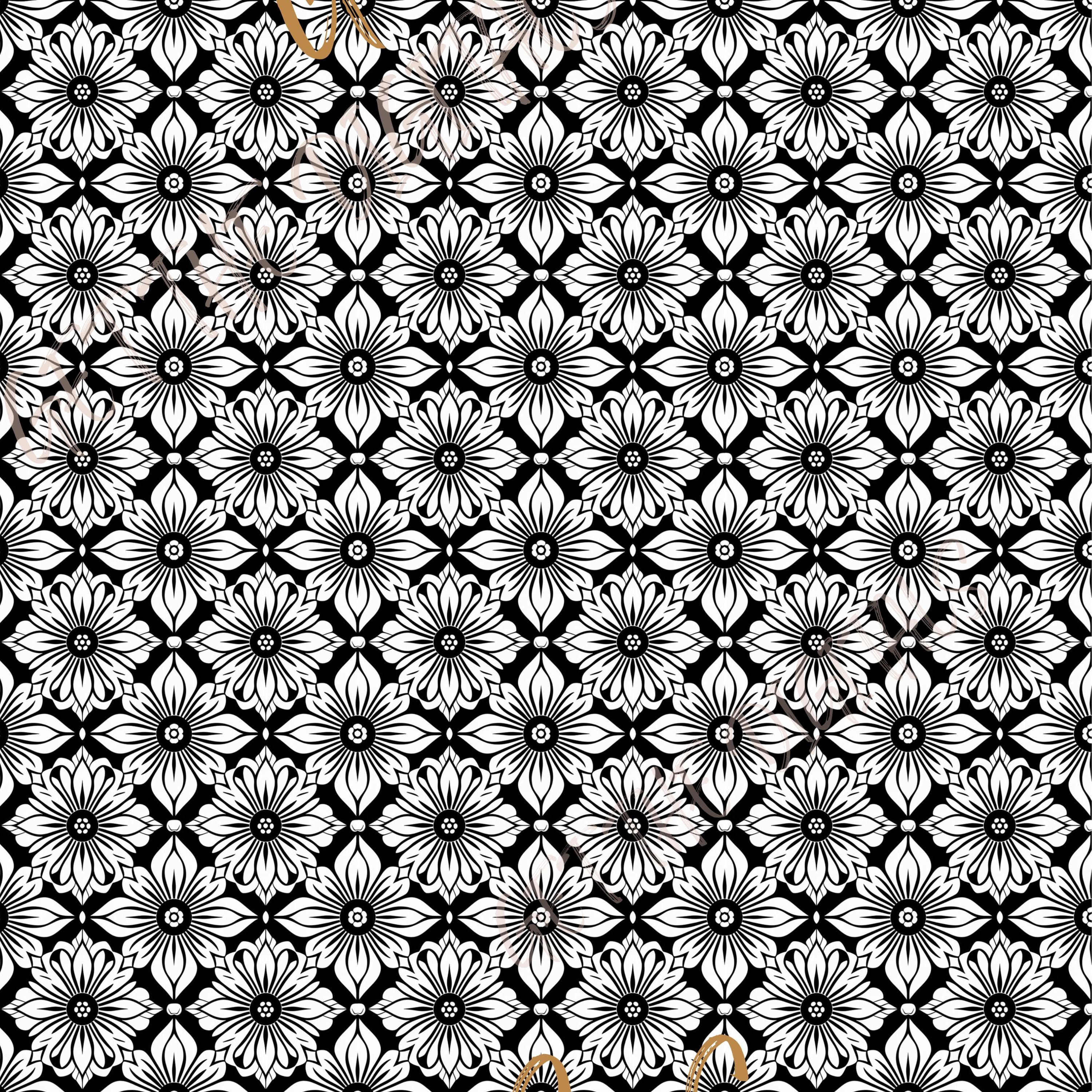 Gorgeous Black and White Flower Seamless Patterns, Great Pattern for ...