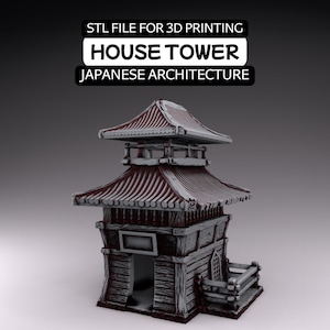 Japanese Tower House STL | 3D Printable for Tabletop RPG, D&D, Samurai and Feudal Japan Architecture | Miniature Wargaming Scenery