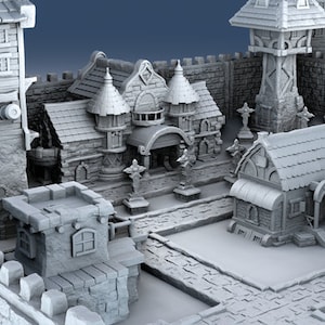 Architecture Medieval Set 3D Printing for RPG | 14 Different Buildings | STL Digital Download