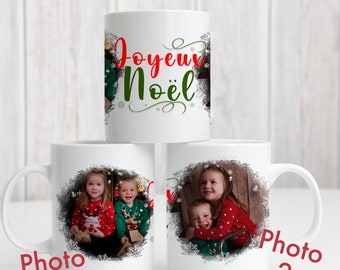 Mug photos personnalisé joyeux Noël- cadeau de Noël personnalisé