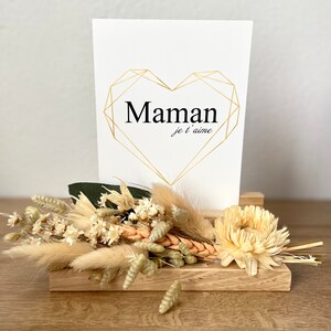 Personalized message photo frame in wood and dried flowers, ideal for Mother's Day, birthday gifts for mistresses, grandmas, nannies... image 6