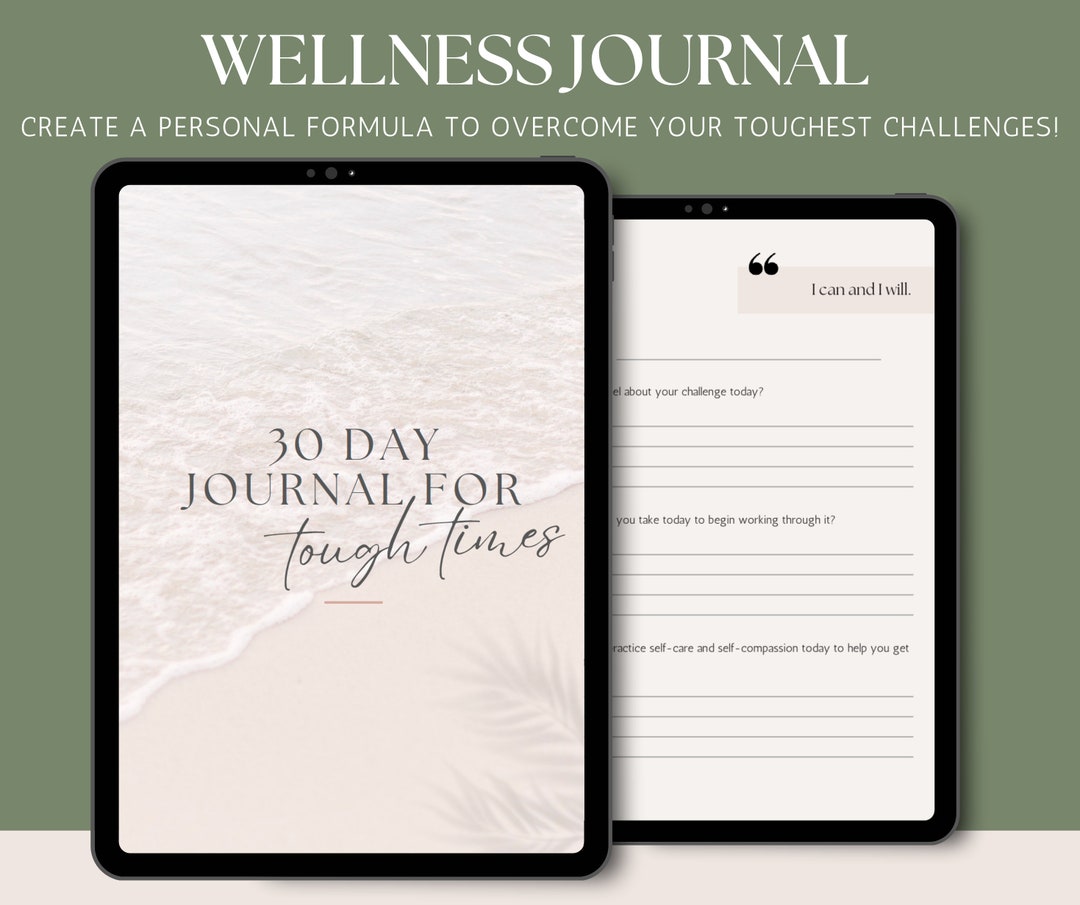 Minimalist Wellness Journal 30 Day Digital Challenge Tracker 