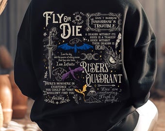 Bluza Fly or Die | Bluza z nadrukiem Riders Quadrant Bookish | Sweter inspirowany Fourth Wing