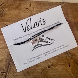 ACOTAR Wish Bracelet – Velaris Inspired | “To the Stars Who Listen” Star Charm | Bookish Gift for Fantasy Lovers