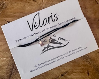 LEAVING SOON |ACOTAR Wish Bracelet: Velaris Star Charm, Bookish Fantasy Gift