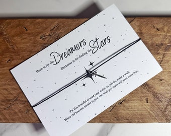 Lady Of Darkness Wish Bracelet: Silver Star Pendent, Book Lover Gift