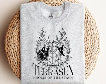 Throne Of Glass Jumper - Grey | Terrasen Sweatshirt | Home Of The Stag