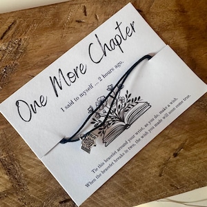 Book Lover-wensarmband: boekbedel 'One More Chapter'