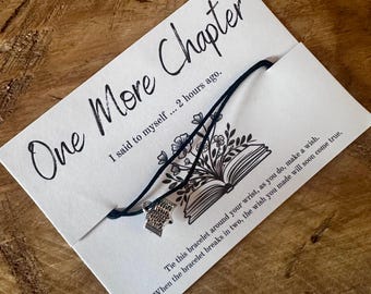 Book Lover Wish Bracelet: 'One More Chapter' Book Charm