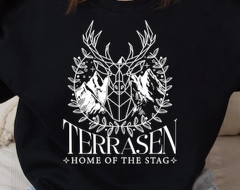 Throne Of Glass Jumper - Black | Terrasen Sweatshirt | Home Of The Stag
