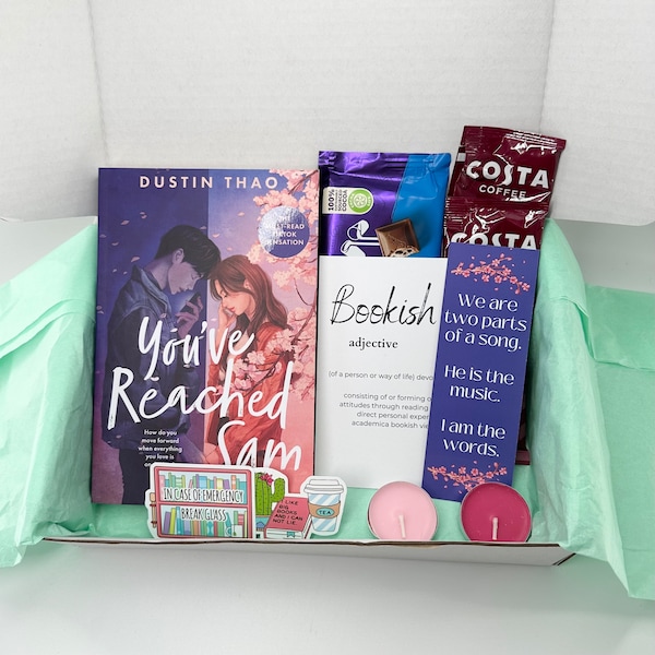 Blind Date with A Book Box Gift, Book Gifts for Book Lovers, Get Well Soon Package,(You've Reached Sam), Bookish Gift Box, Hampers for Women