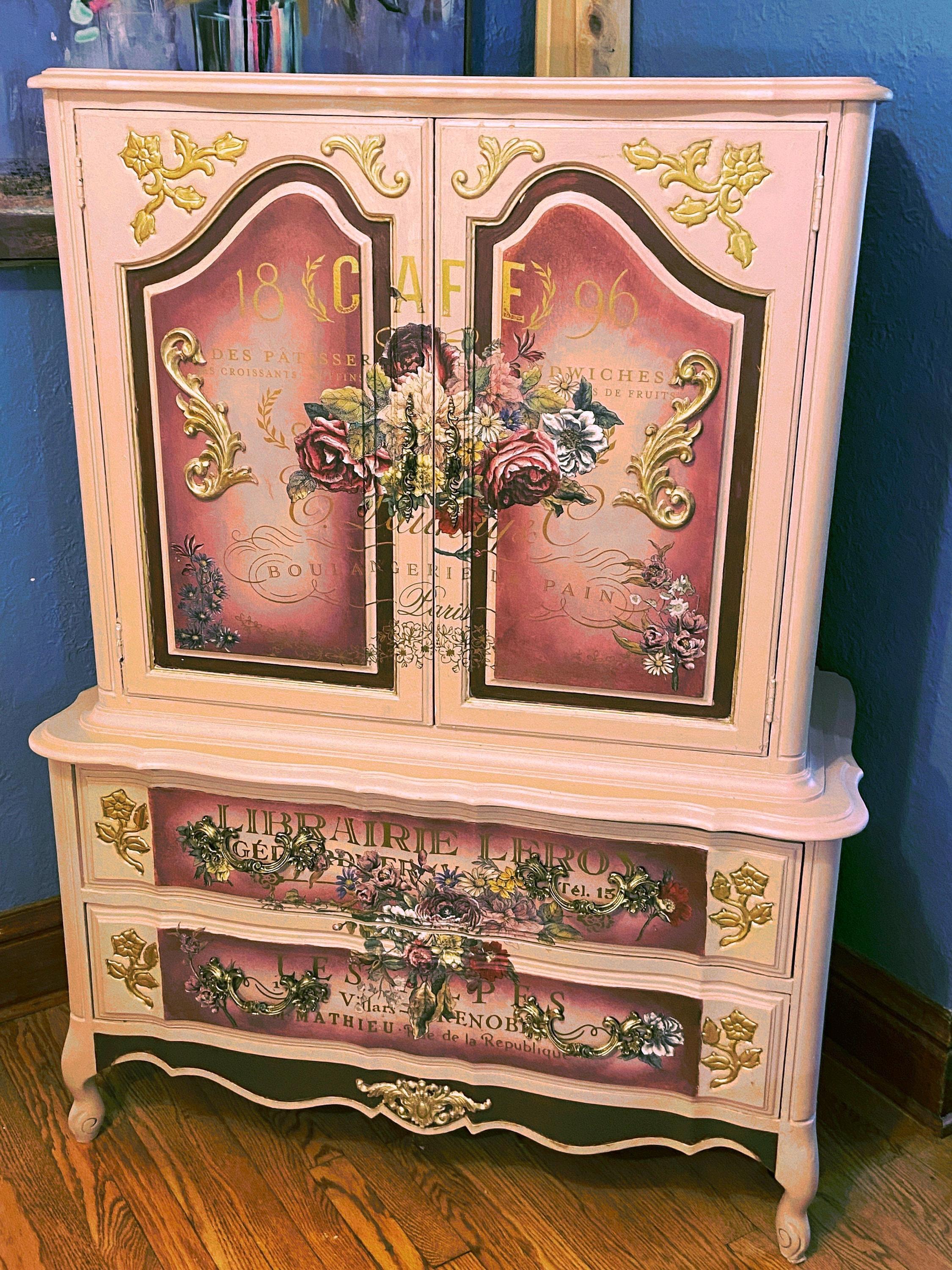 Rose victorian armoire