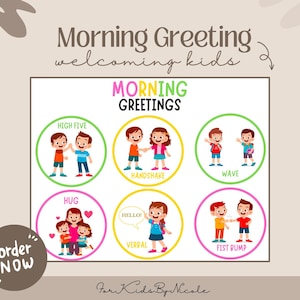 Morning Greeting, Morning Greeting to Welcome Kids, Printable Kids Greetings, Morning Greeting for Classroom, Printable to Welcome Kids