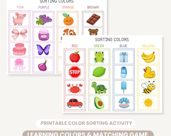 Kleurafstemmingsactiviteit: montessoriwerkblad leren (digitale download)