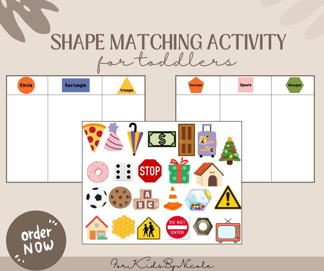 Shape Sorting Activity: Preschool Learning Game (digital Download) - Etsy