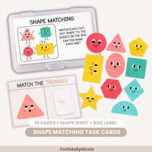 Shape Matching Activity: Printable Preschool Task Box (Digital Download)