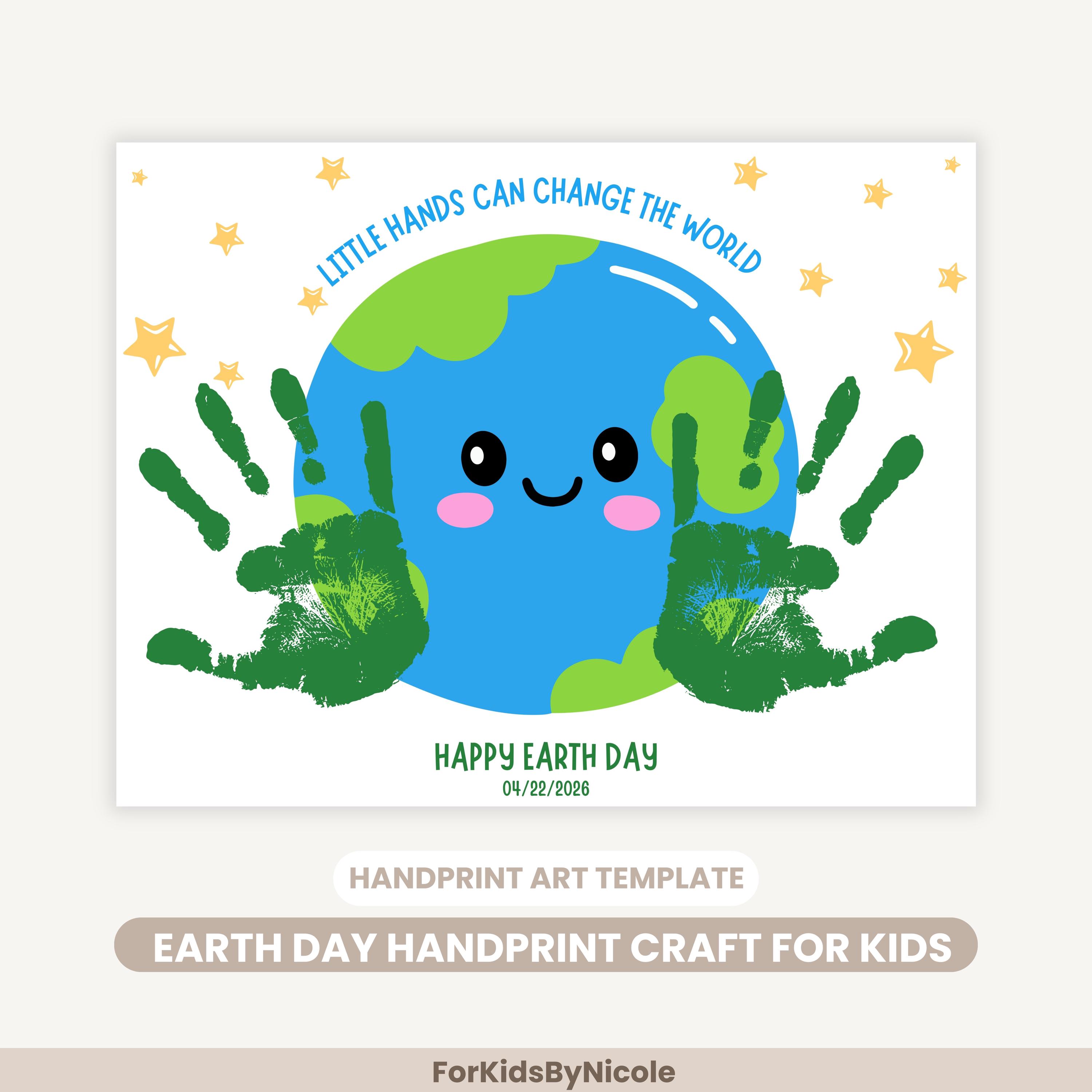 41 Easy Earth Day Crafts And Activities For Kids 11 Earth Day Handprint Craft for Kids Printable, Little Hands Can…