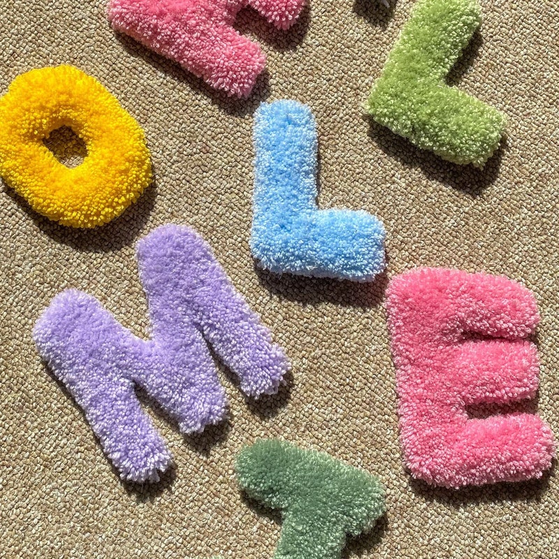Letter R Tuft Design Letter Tuft Rug - Etsy UK