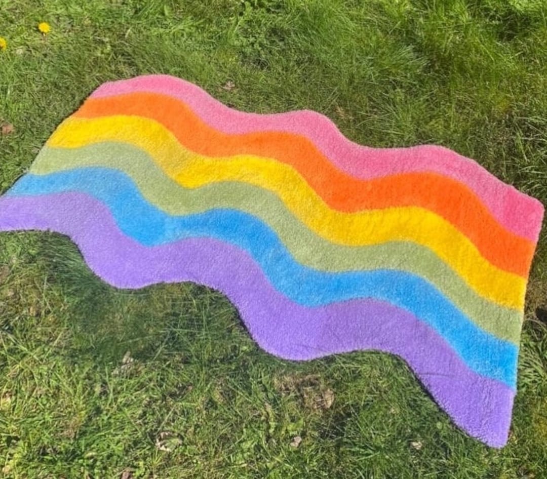 Rainbow Rocks Rug Rainbow Area Rug - Etsy