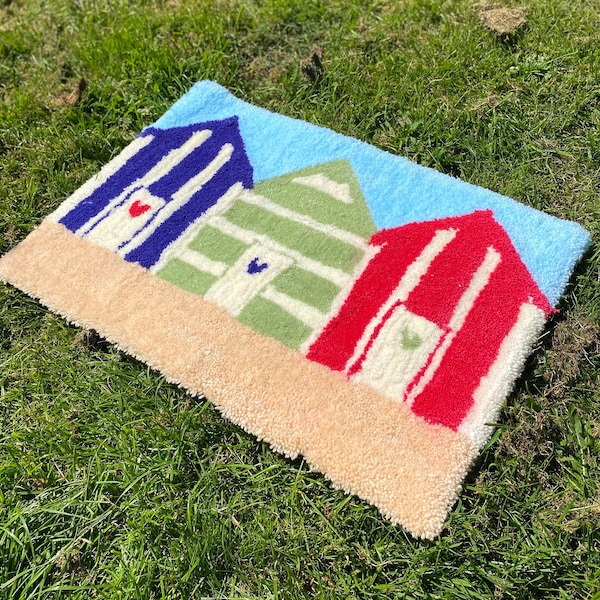 Beach Hut Bath Mat Etsy UK