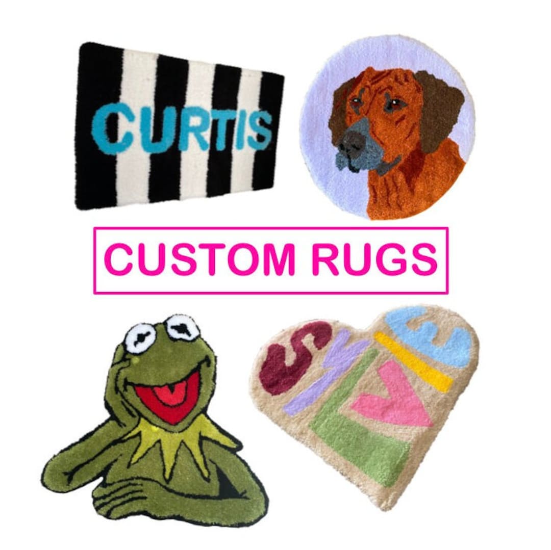 Random Rug Names Hand Tufted Custom Rug: Pet Portrait, Name, Cartoon Rugs - Etsy
