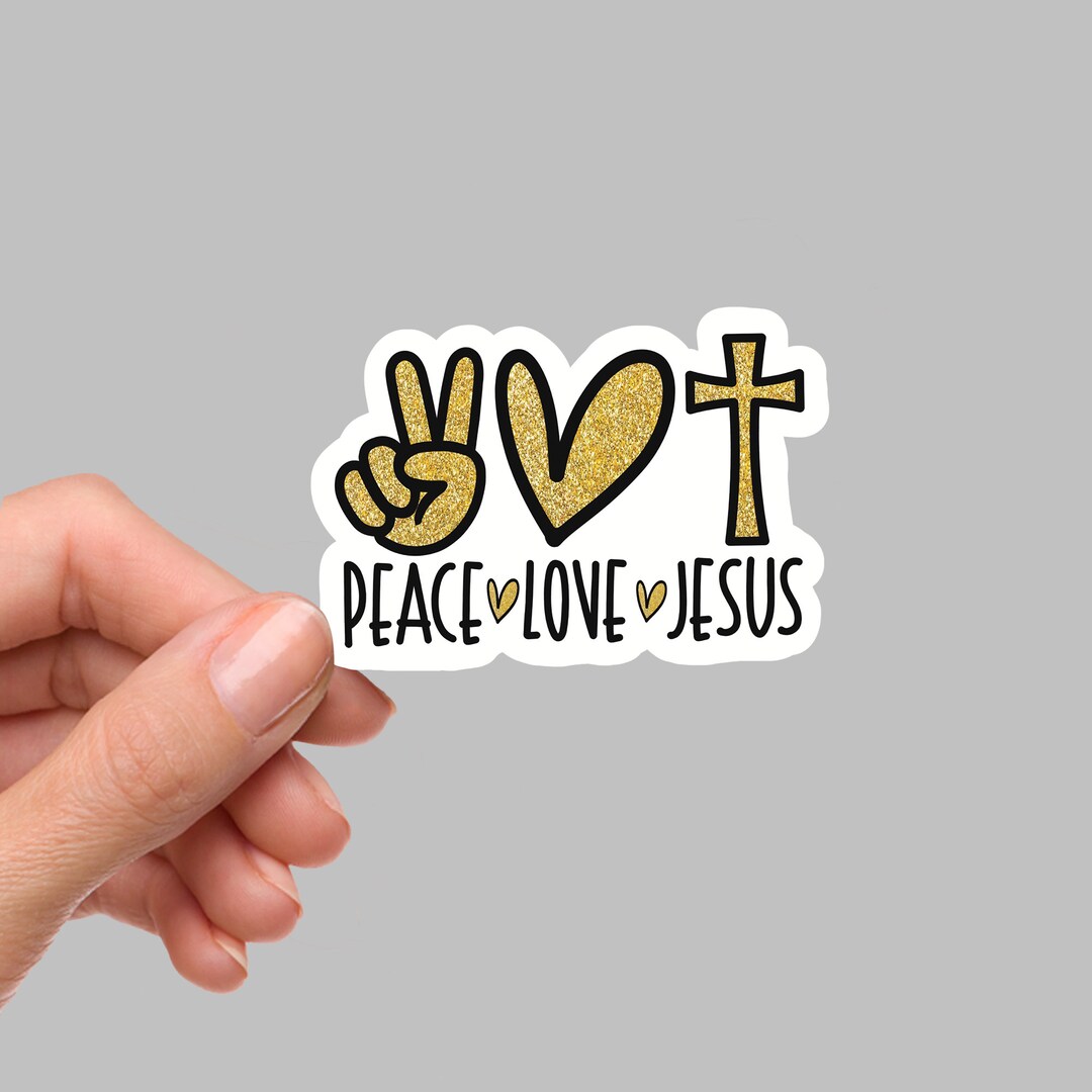 Peace Love Jesus Sticker, Waterbottle Sticker, Faith Sticker, Christian ...
