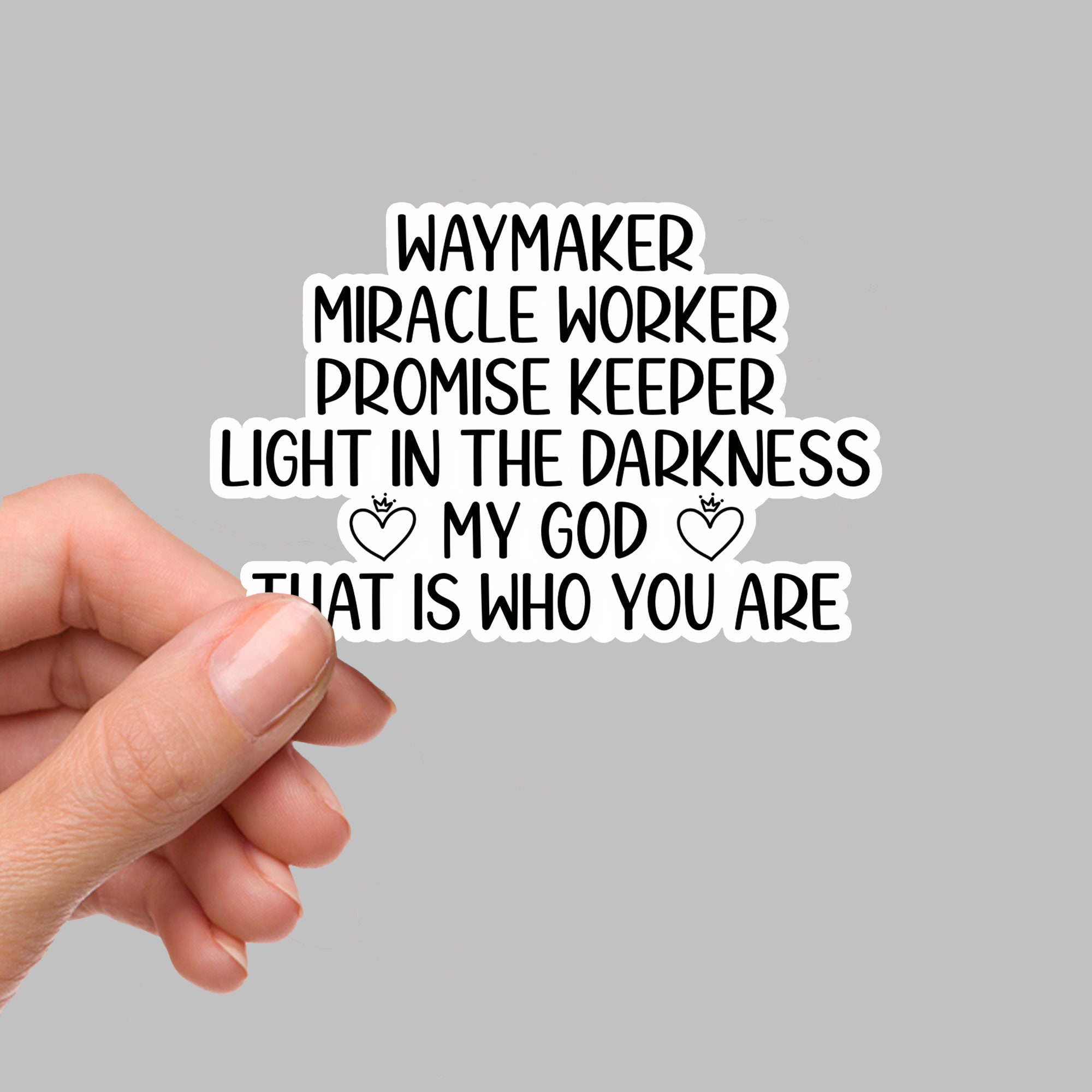 Miracle Base Sticker Waymaker Miracle Worker Sticker, Waterbottle Sticker, Faith Sticker ...