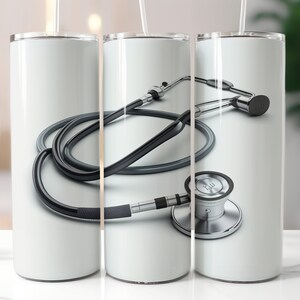Stethoscope Tumbler, Sublimation Designs Downloads - 20 oz Tumbler Sublimation Image Design, Skinny Tumbler PNG, Commercial Use, Printable