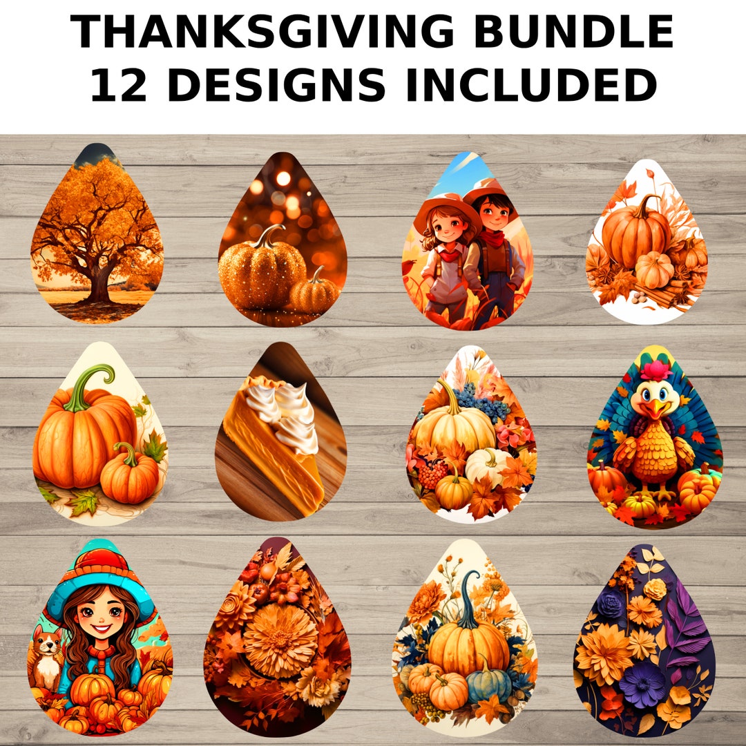 Thanksgiving Sublimation Earrings Tear Drop Earring Etsy