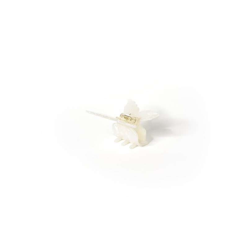 Small White Butterfly Hair Claw Free Fast Delivery Handmade from eco-friendly materials Super High Quality image 3