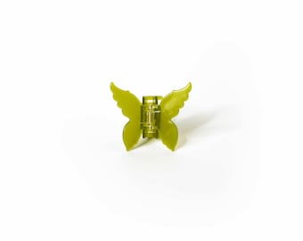 Garra de pelo de mariposa verde pequeña / Entrega rápida gratuita / Hecho a mano con materiales ecológicos / Súper alta calidad