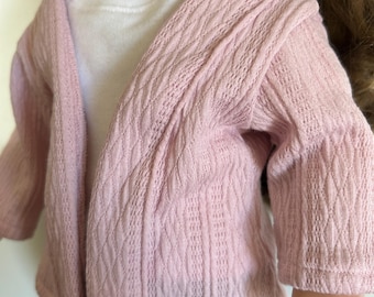 Pink cardigan for 18 inch dolls