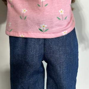 Doll jeans with wide legs for 18 inch dolls.