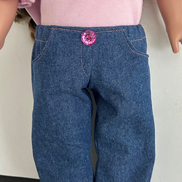 Wide bottom jeans with pockets for 18 inch.