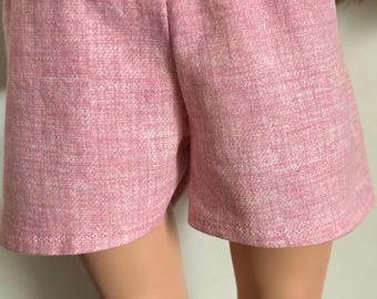Pink Jean shorts for 18 inch dolls.