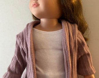 Purple Cardigan sweater for 18 inch dolls